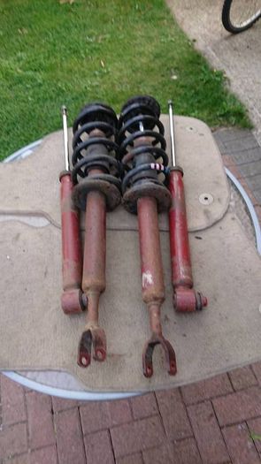 Genuine s-line audi a6 c6 sport shock absorbers springs stop dampers top mounts.35mm lower suspension arms wishbones leather interior etc.. Parts breaking