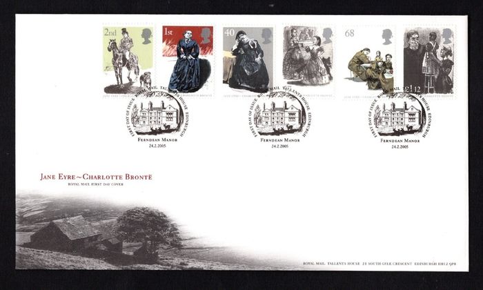 2005 Great Britain 150th Death Anniversary of Charlotte Bronte Commemorative Stamps Addressed First Day Cover (FDC).