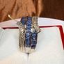 Silver ring with sapphires and diamonds. Image 5