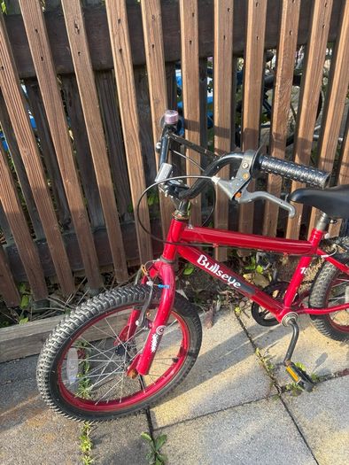 red Bullseye kids bike  18-inch wheels