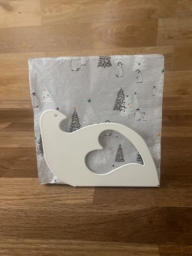 White Dove Christmas Napkin Holder