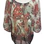 Autograph M&S Ladies Brown/Orange Chiffon Top / Blouse attached Vest Uk 14 includes post Image 3