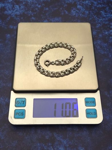 Vintage Double Rolo Interlocking Rings 800 Silver Bracelet