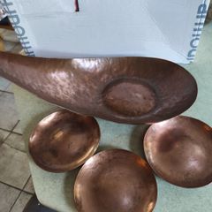 Handmade Copper Holder With 3 Copper Remkins.