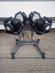 2 X 25kg Fully Adjustable Dumbbells & Stand