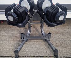 2 X 25kg Fully Adjustable Dumbbells & Stand
