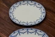 Antique Staffordshire "marsellies" trio of platters