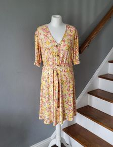 F&F yellow floral dress, Size 18, New