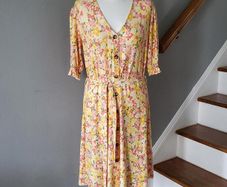 F&F yellow floral dress, Size 18, New