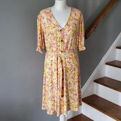 F&F yellow floral dress, Size 18, New