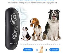 ULTPEAK Anti Barking Device Rechargeable 2 in 1 Dog Bark Deterrent& Cat Toy with Double Frequency Mode 16.4 Ft Range LED Indicator Safe for Dogs and Cats
