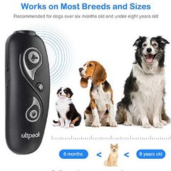 ULTPEAK Anti Barking Device Rechargeable 2 in 1 Dog Bark Deterrent& Cat Toy with Double Frequency Mode 16.4 Ft Range LED Indicator Safe for Dogs and Cats