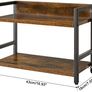 2-Tier Spice Rack Industrial Counter Shelf Desktop Storage Organizer Standing Seasoning Rack for Countertop Kitchen Office Living Room Desktop Rustic Brown Image 2