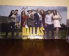 Dallas TV series cast poster - signed by Linda Gray