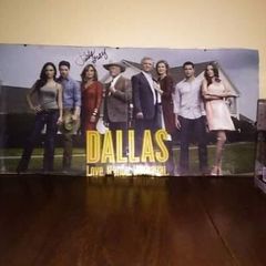 Dallas TV series cast poster - signed by Linda Gray