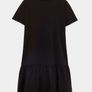 Zara textured oversized mini black dress with frill hem Image 8