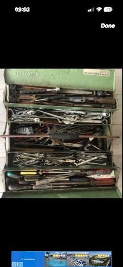 Over 300 mechanics tools and old school toolbox from the 1970s to 2000s