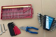 NEW 8 piece open ended spanner set &amp; precision tools, Allen keys, pliers