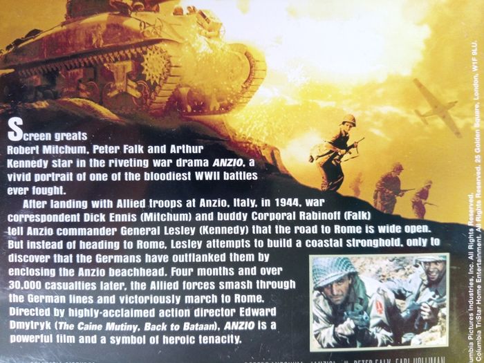 Anzio [1968] Robert Mitchum, Peter Falk & Arthur Kennedy [1xDVD Movie]