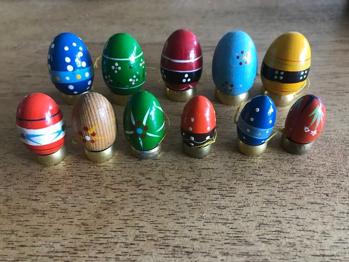 Vintage Hand Painted Wooden eggs (Not toys)
