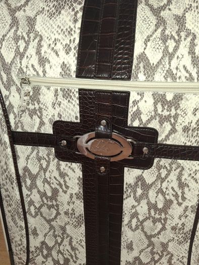 Brown 3 Piece Snake Skin Luggage Set