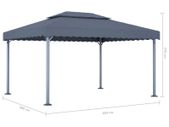 Gazebo 400x300 cm Anthracite Aluminium