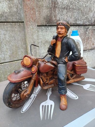 Large Vintage Handcrafted Harley-Davidson Motorcycle
