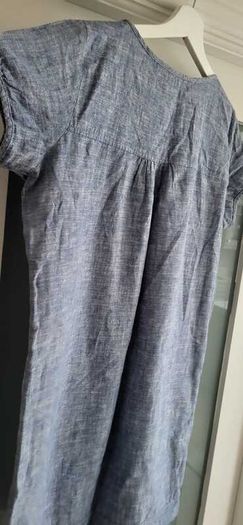 ANTEA blue cotton dress Sz 42 (Fit 12-14UK) - Rrp 89 Dollars