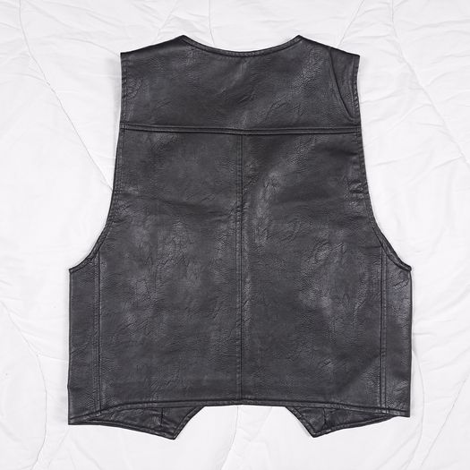Princess Polly Black Moto Biker Goth Grunge Eyelet Zip Faux Leather Vest Waistcoat XS/S