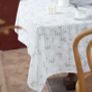 Rectangular Cotton Linen Tablecloth White Oblong Tablecloth Washable Dustproof Lilac Flowers (MULTIPLE SIZES, SEE DESCRIPTION) Image 3