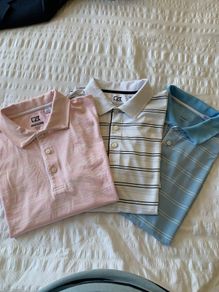 3 Cutter & Buck golf tops (M) DryTec short sleeve