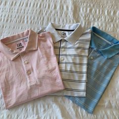 3 Cutter & Buck golf tops (M) DryTec short sleeve