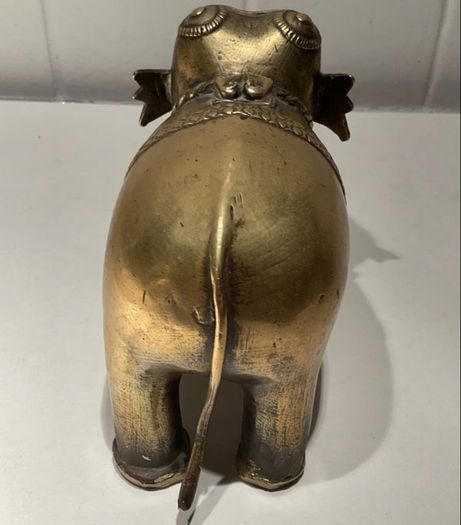 Antique 19th Century Indian Brass Elephant Dhokra Lost Wax Temple Toy