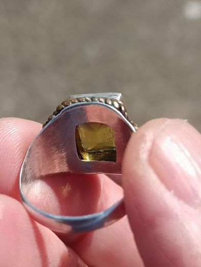 Large Green Citrine Sterling Silver Ring