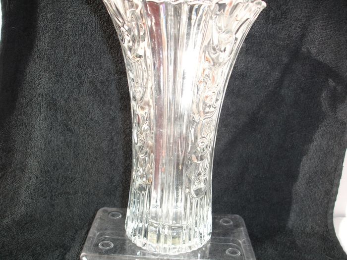 Elena Borgonovo Tall/Heavy Clear Glass Vase Italy 10 inches