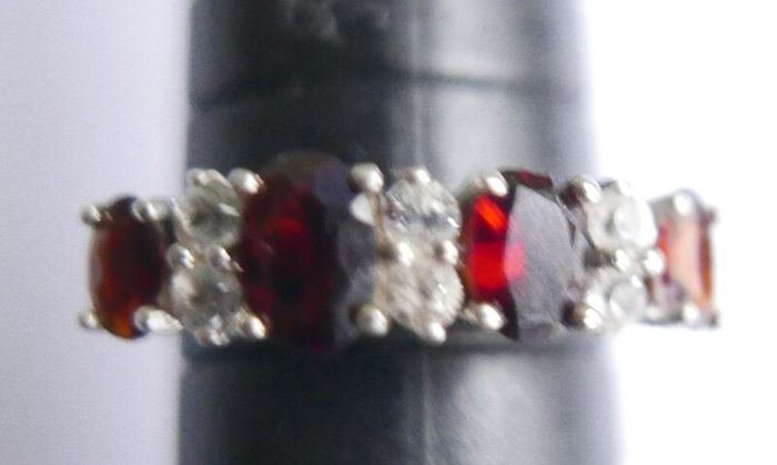 Vintage14K Gold 585 Ring With  Diamonds and Rubies Ring size P1/2 - 2,9g