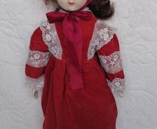 1982 Porcelain Doll & Metal Stand