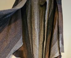 Avoca Ireland Brown Tweed Vintage Poncho Stripe Cape Pure Wool Neck Tie