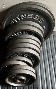 130kg deep dish 90s Olympic cast iron weight plates