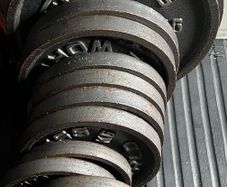 130kg deep dish 90s Olympic cast iron weight plates