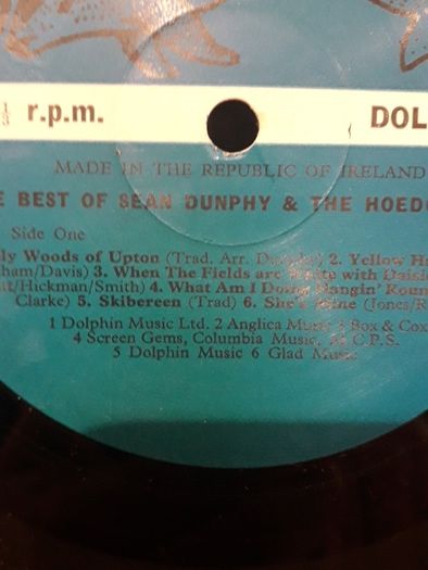Sean Dunphy   The best of LP irish  &  Hoe downers Lp