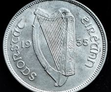 Ireland - 1935 - Florin - Silver - Salmon - KM.7 - [2604]