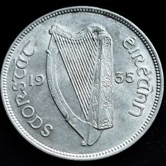 Ireland - 1935 - Florin - Silver - Salmon - KM.7 - [2604]