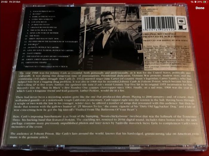 Johnny Cash - At Folsom Prison     CD