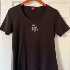 Ladies Brown Embellished T Shirt by Olsen