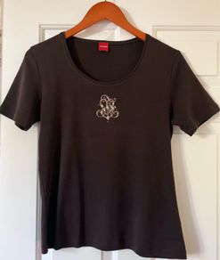 Ladies Brown Embellished T Shirt by Olsen