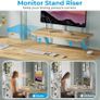 Office Desk with Monitor Stand,100cm Computer Desk with Reversible Storage Shelves,Study Desk for Home and Small Spaces,Oak Image 4
