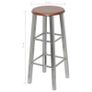 Bar Stools 4 pcs Silver and Brown MDF - Free Delivery Nationwide Image 4