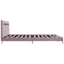 Bed Frame with LED Pink Fabric 150x200 cm Image 5