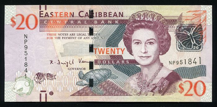 Eastern Carribean - 20 Dollars 2008 Banknote P 49 (unc)